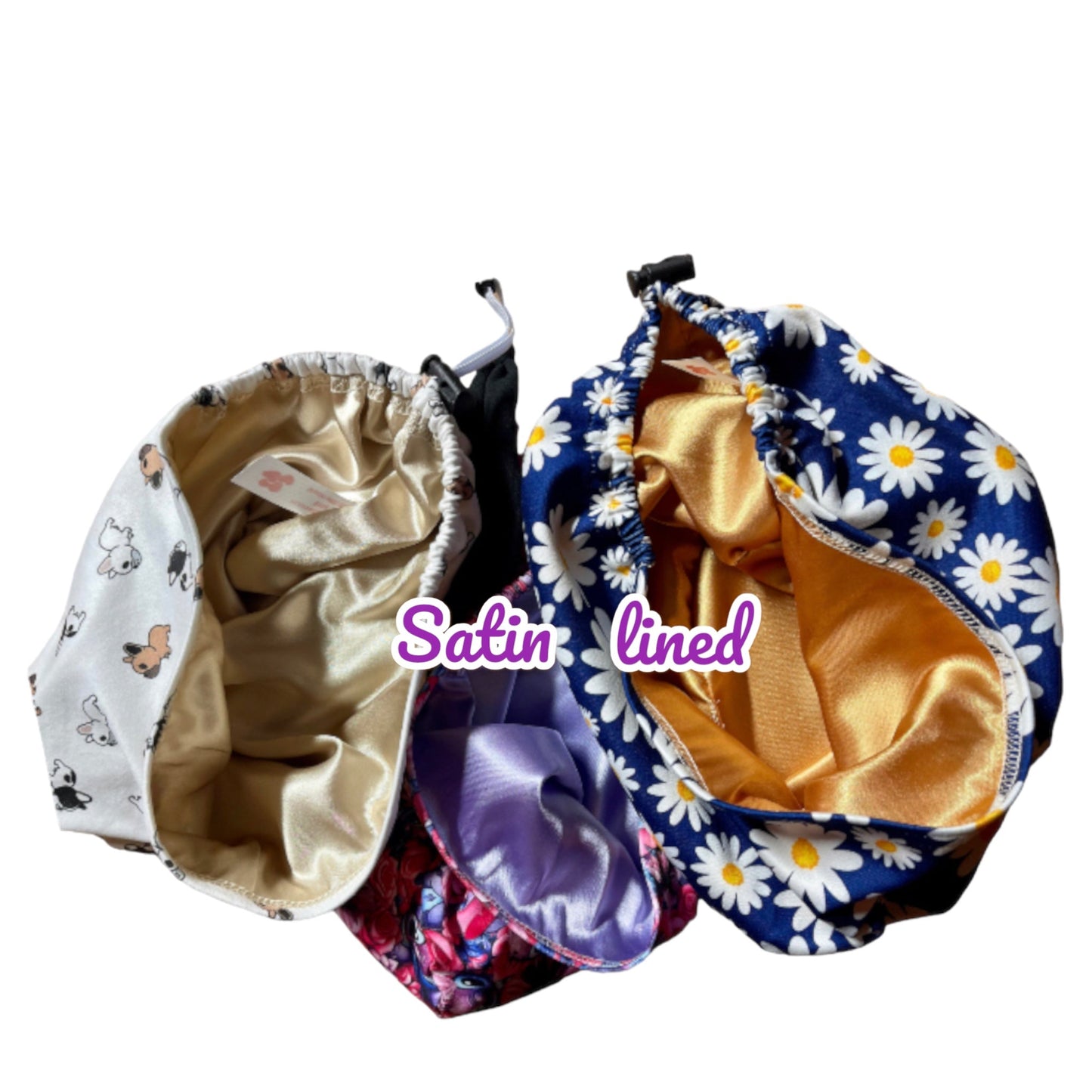 Gold Butterflies and Royal Blue Flowers 3D Design Pattern ∙ Scrub Cap Soft & Stretchy ∙ Euro or Unisex style hat ∙ Satin lined option ∙ Adjustable Nurse Cap