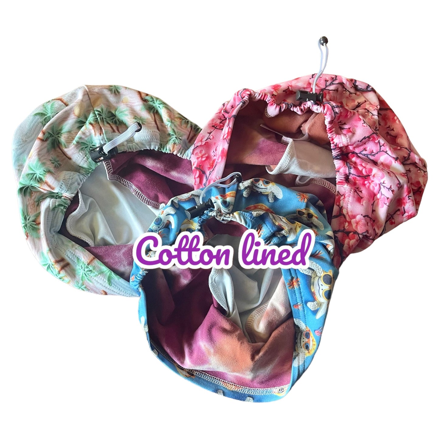 Galaxy Moon Stars Sun Planets Bright Pattern ∙ Scrub Cap Soft & Stretchy ∙ Euro or Unisex style hat ∙ Satin lined option ∙ Adjustable Nurse Cap